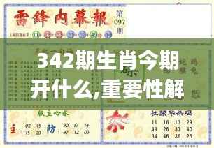 342期生肖今期开什么,重要性解释落实方法_V9.673