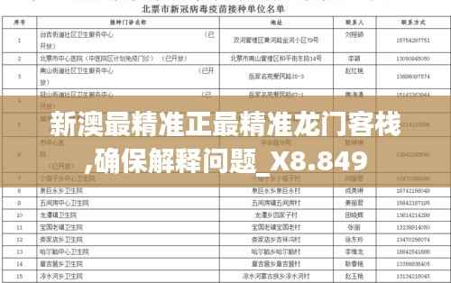 新澳最精准正最精准龙门客栈,确保解释问题_X8.849