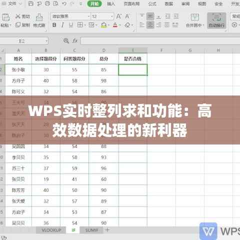 WPS实时整列求和功能:高效数据处理的新利器