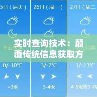 实时查询技术:颠覆传统信息获取方式的利器