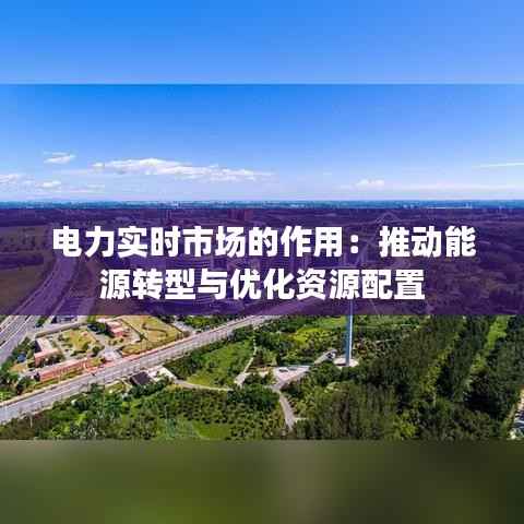 电力实时市场的作用:推动能源转型与优化资源配置