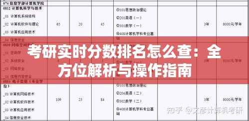 考研实时分数排名怎么查:全方位解析与操作指南