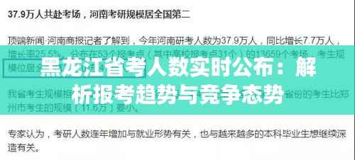 黑龙江省考人数实时公布:解析报考趋势与竞争态势
