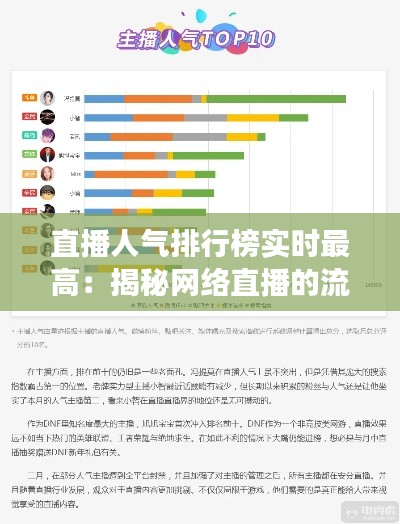 直播人气排行榜实时最高:揭秘网络直播的流量密码
