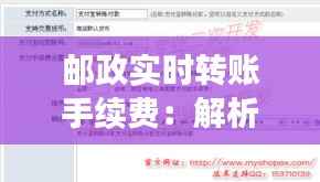 邮政实时转账手续费:解析与优化建议