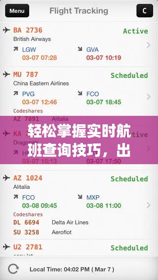轻松掌握实时航班查询技巧，出行无忧