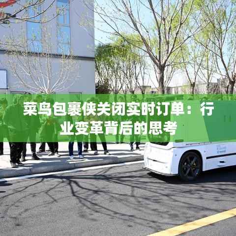 菜鸟包裹侠关闭实时订单:行业变革背后的思考