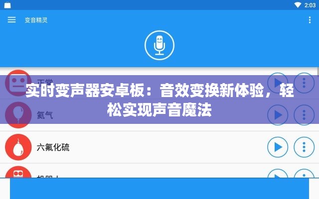 实时变声器安卓板:音效变换新体验,轻松实现声音魔法