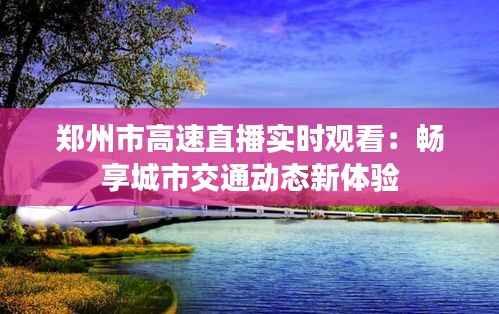 郑州市高速直播实时观看：畅享城市交通动态新体验