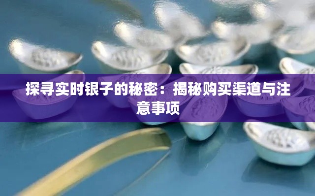探寻实时银子的秘密:揭秘购买渠道与注意事项