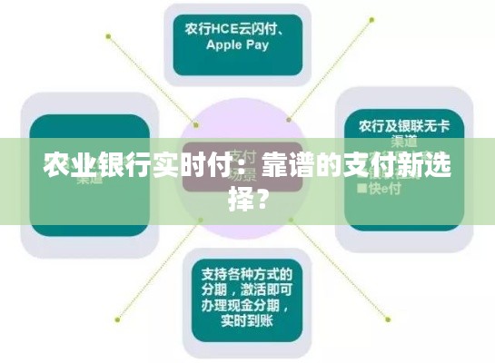 农业银行实时付:靠谱的支付新选择?