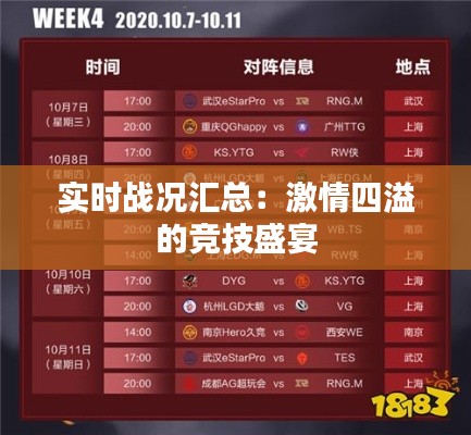 实时战况汇总：激情四溢的竞技盛宴