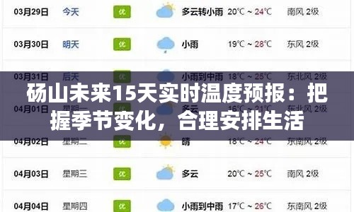 砀山未来15天实时温度预报:把握季节变化,合理安排生活