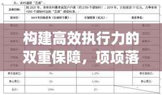 构建高效执行力的双重保障,项项落实,条条整改