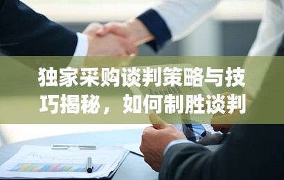 独家采购谈判策略与技巧揭秘，如何制胜谈判桌？
