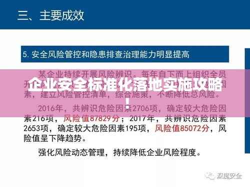 企业安全标准化落地实施攻略!