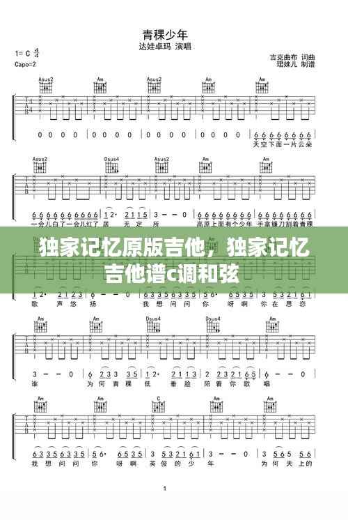 独家记忆原版吉他,独家记忆吉他谱c调和弦