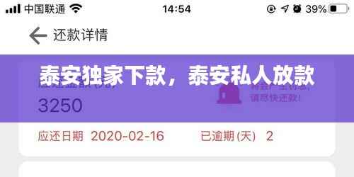 泰安独家下款,泰安私人放款