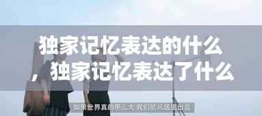 独家记忆表达的什么，独家记忆表达了什么 