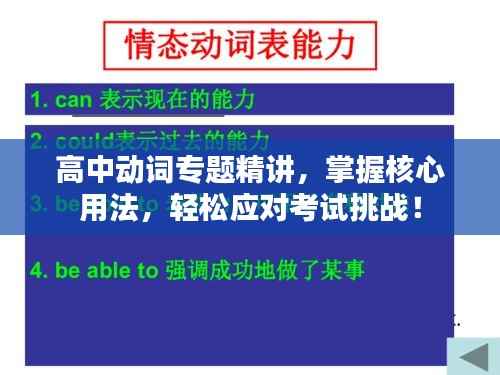 高中动词专题精讲,掌握核心用法,轻松应对考试挑战!