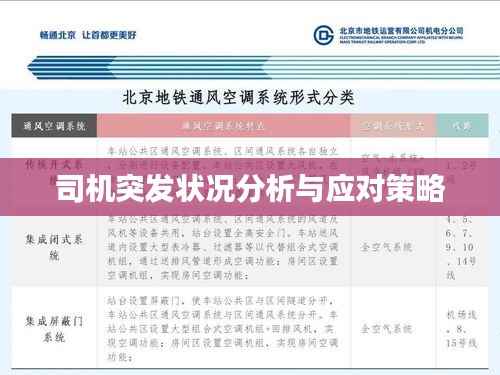 司机突发状况分析与应对策略