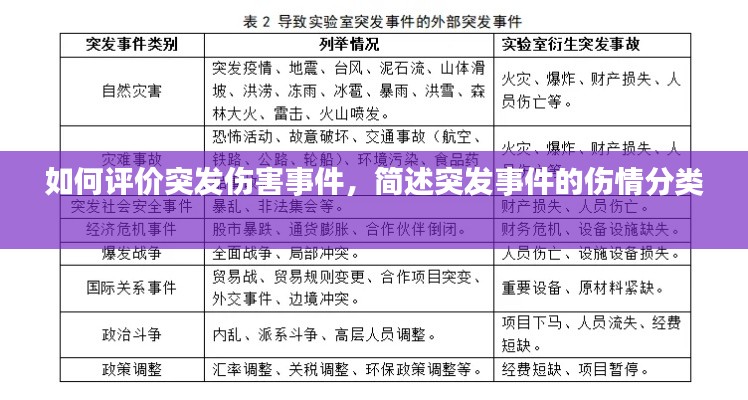 如何评价突发伤害事件，简述突发事件的伤情分类 