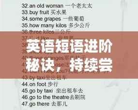 英语短语进阶秘诀,持续尝试与改善之道