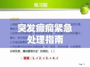 突发癫痫紧急处理指南