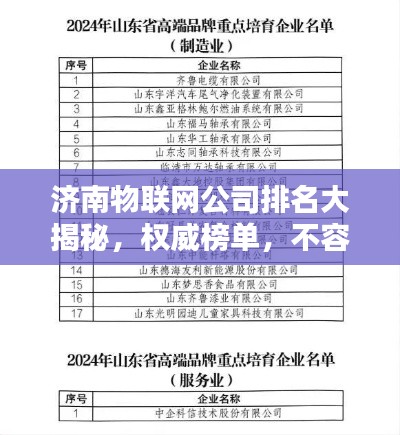 济南物联网公司排名大揭秘,权威榜单,不容错过!