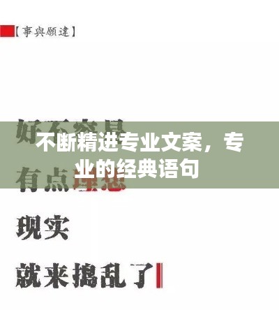 不断精进专业文案,专业的经典语句