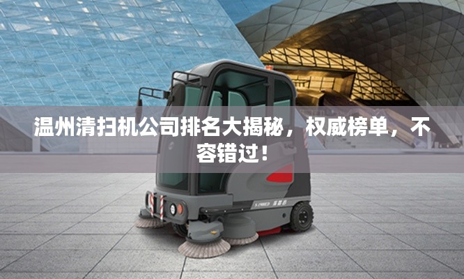 温州清扫机公司排名大揭秘,权威榜单,不容错过!
