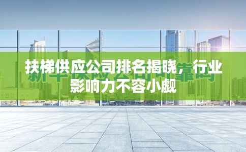 扶梯供应公司排名揭晓,行业影响力不容小觑