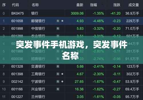 突发事件手机游戏,突发事件名称