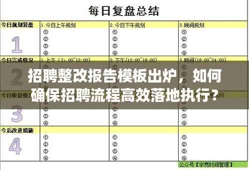 招聘整改报告模板出炉,如何确保招聘流程高效落地执行?