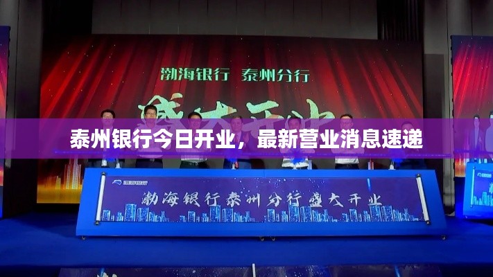 泰州银行今日开业，最新营业消息速递