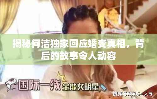 揭秘何洁独家回应婚变真相,背后的故事令人动容