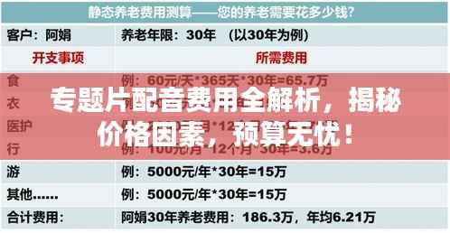 专题片配音费用全解析，揭秘价格因素，预算无忧！