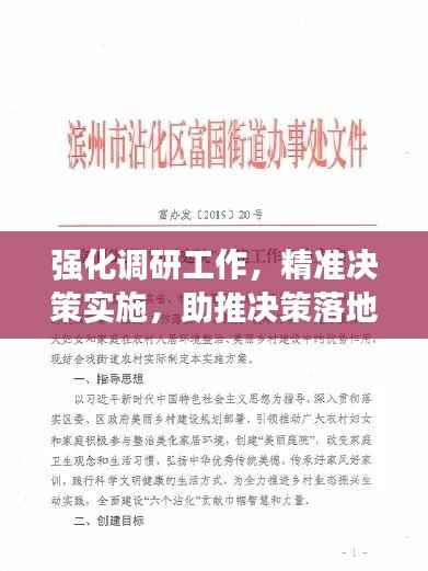 强化调研工作,精准决策实施,助推决策落地生根