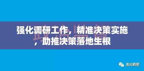 强化调研工作,精准决策实施,助推决策落地生根