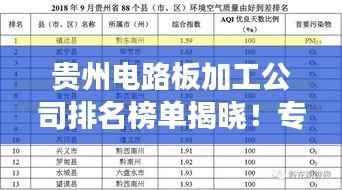 贵州电路板加工公司排名榜单揭晓!专业品质,高效生产,值得信赖的企业推荐!