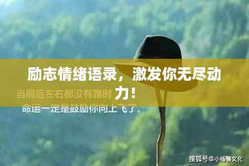 励志情绪语录,激发你无尽动力!
