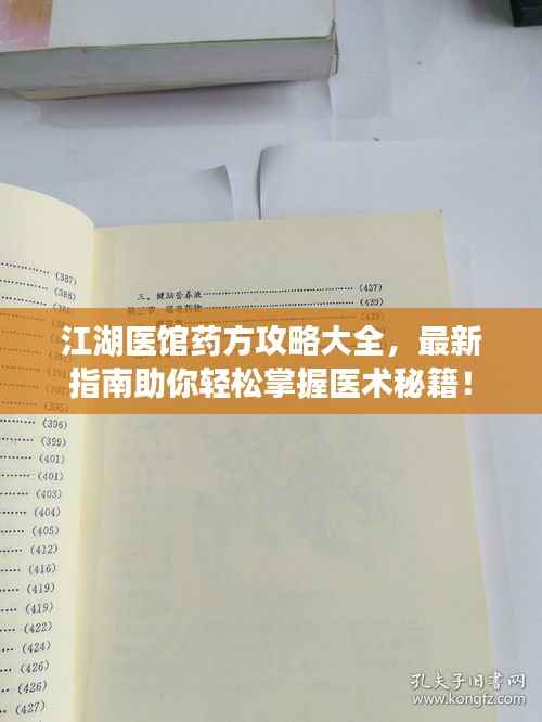 江湖医馆药方攻略大全,最新指南助你轻松掌握医术秘籍!