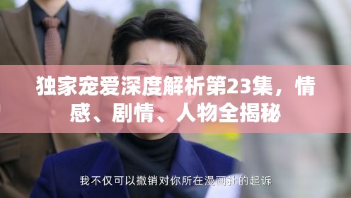 独家宠爱深度解析第23集,情感、剧情、人物全揭秘