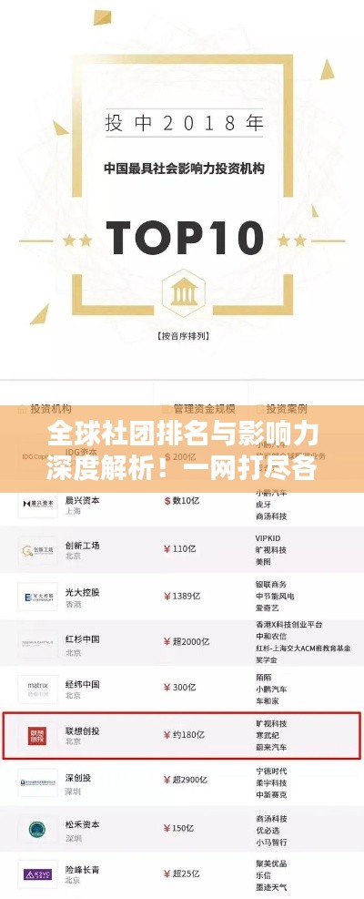 全球社团排名与影响力深度解析!一网打尽各大社团排名及影响力揭秘。