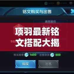 项羽最新铭文搭配大揭秘，提升战力必备攻略！