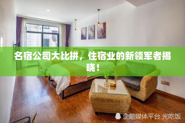 名宿公司大比拼,住宿业的新领军者揭晓!