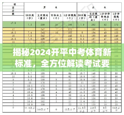 揭秘2024开平中考体育新标准,全方位解读考试要求与变化