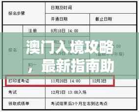 澳门入境攻略,最新指南助你顺利过关