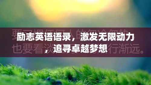 励志英语语录,激发无限动力,追寻卓越梦想