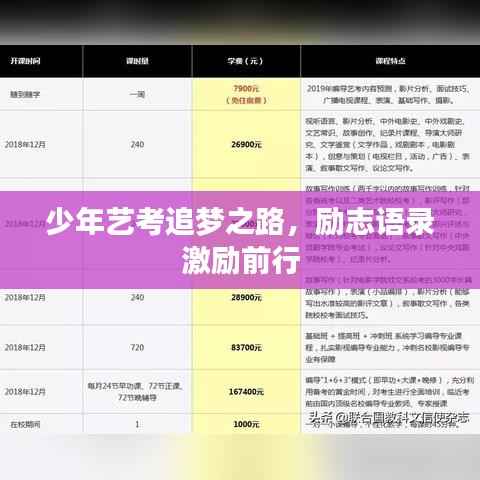 少年艺考追梦之路，励志语录激励前行
